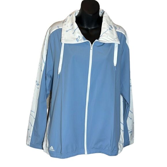 Adidas prime blue women’s zip up jacket windbreaker xl - Picture 1 of 5